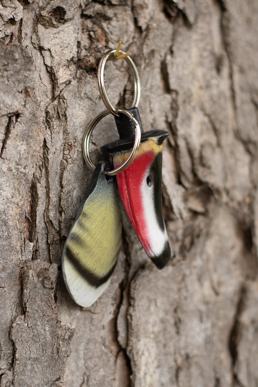 Wood Duck Bill + Flank Feather Combo Keychain