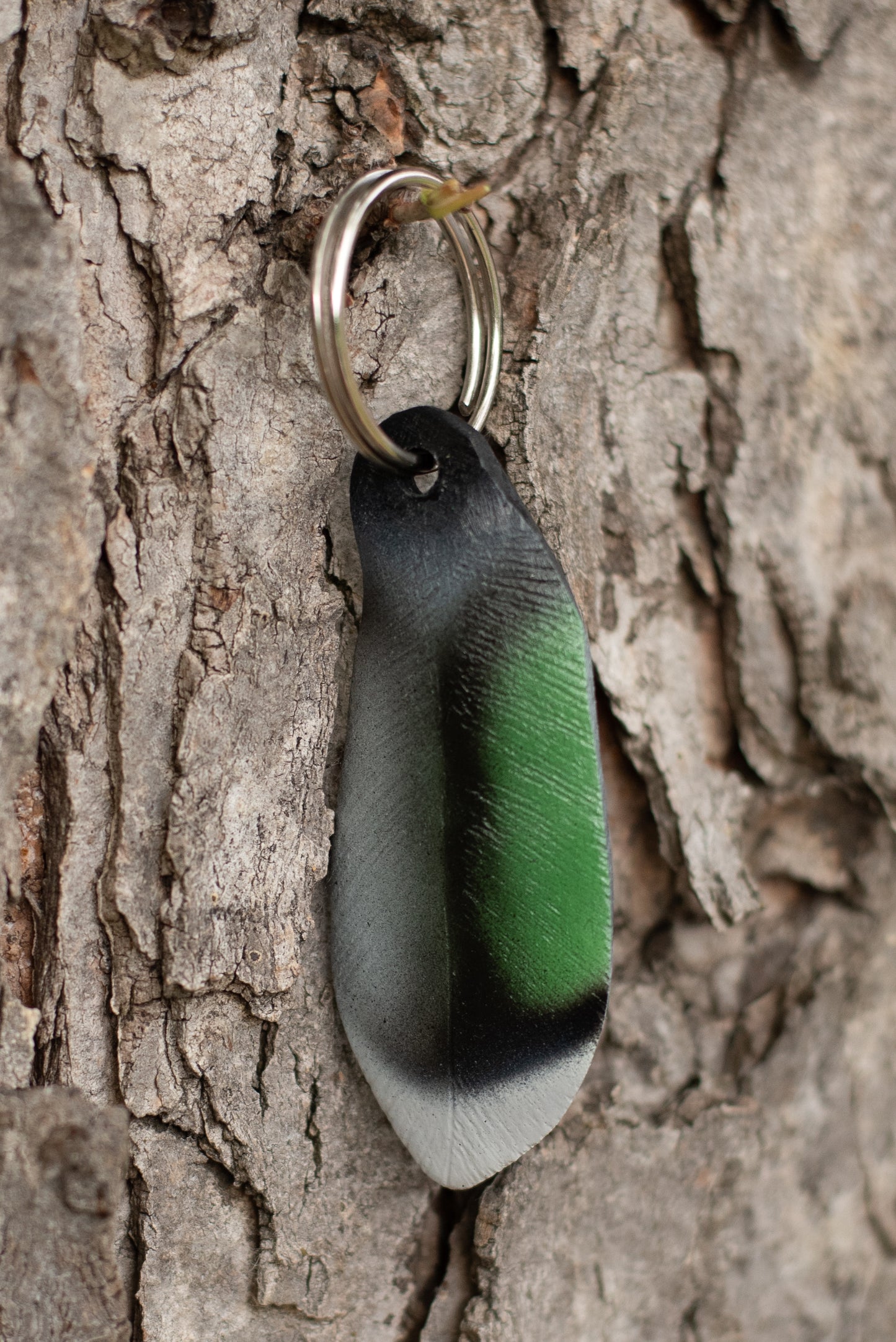 Teal Feather Keychain