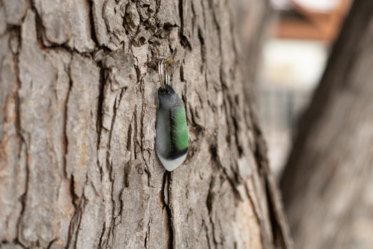 Teal Feather Keychain