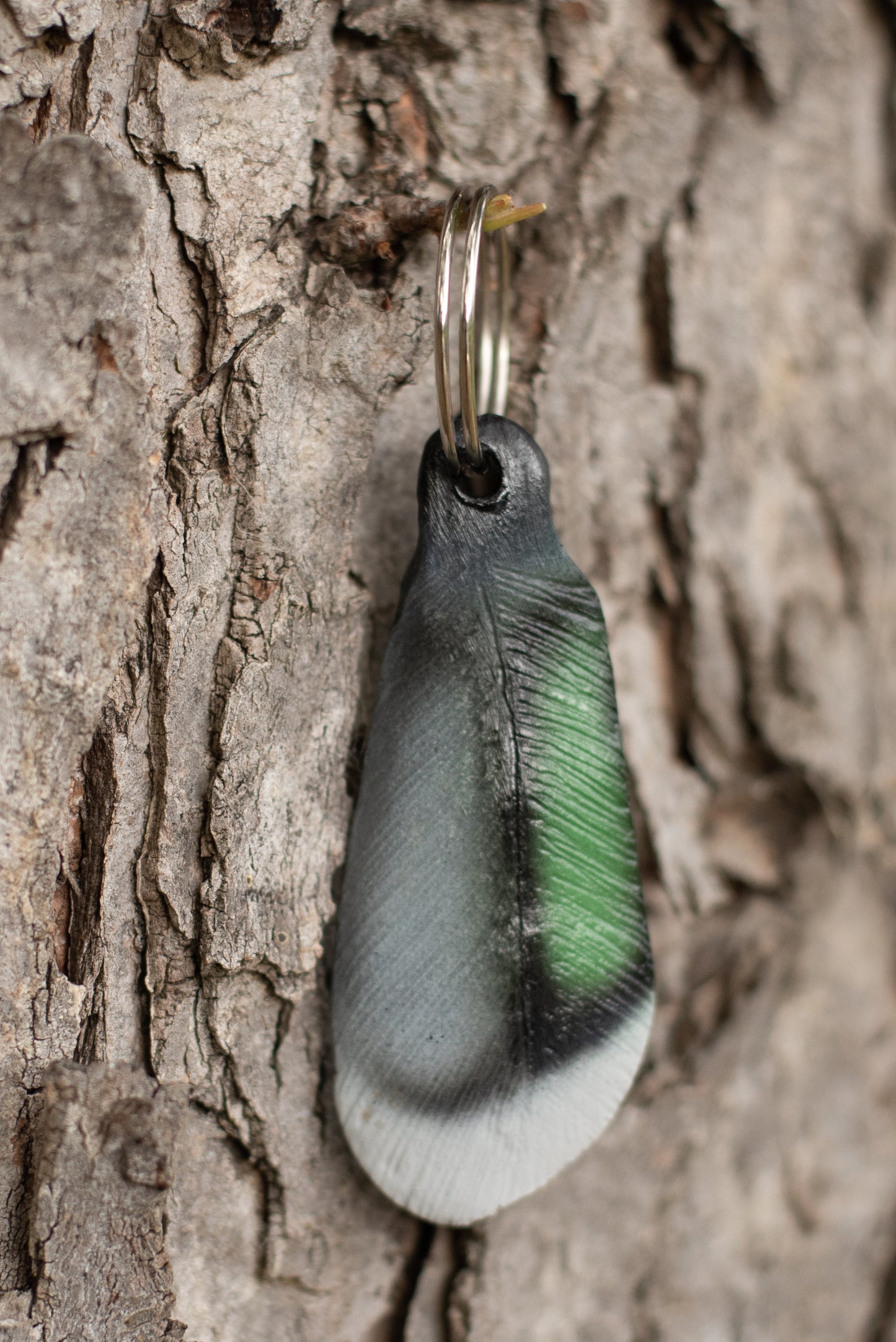 Pintail Speculum Feather Keychain
