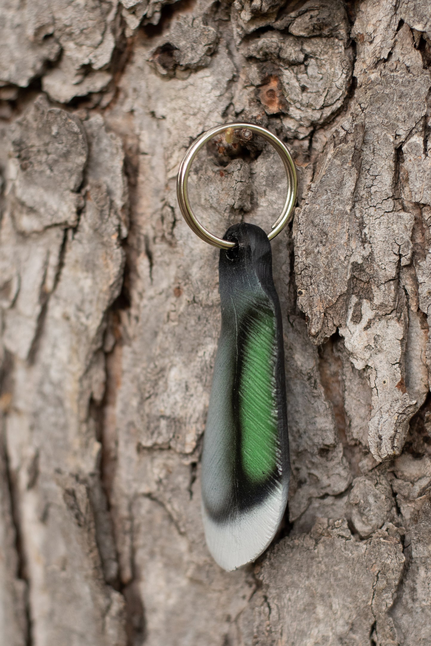 Pintail Speculum Feather Keychain