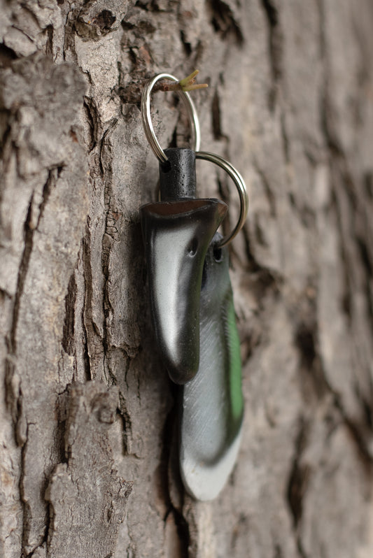 Pintail Bill + Speculum Feather Combo Keychain