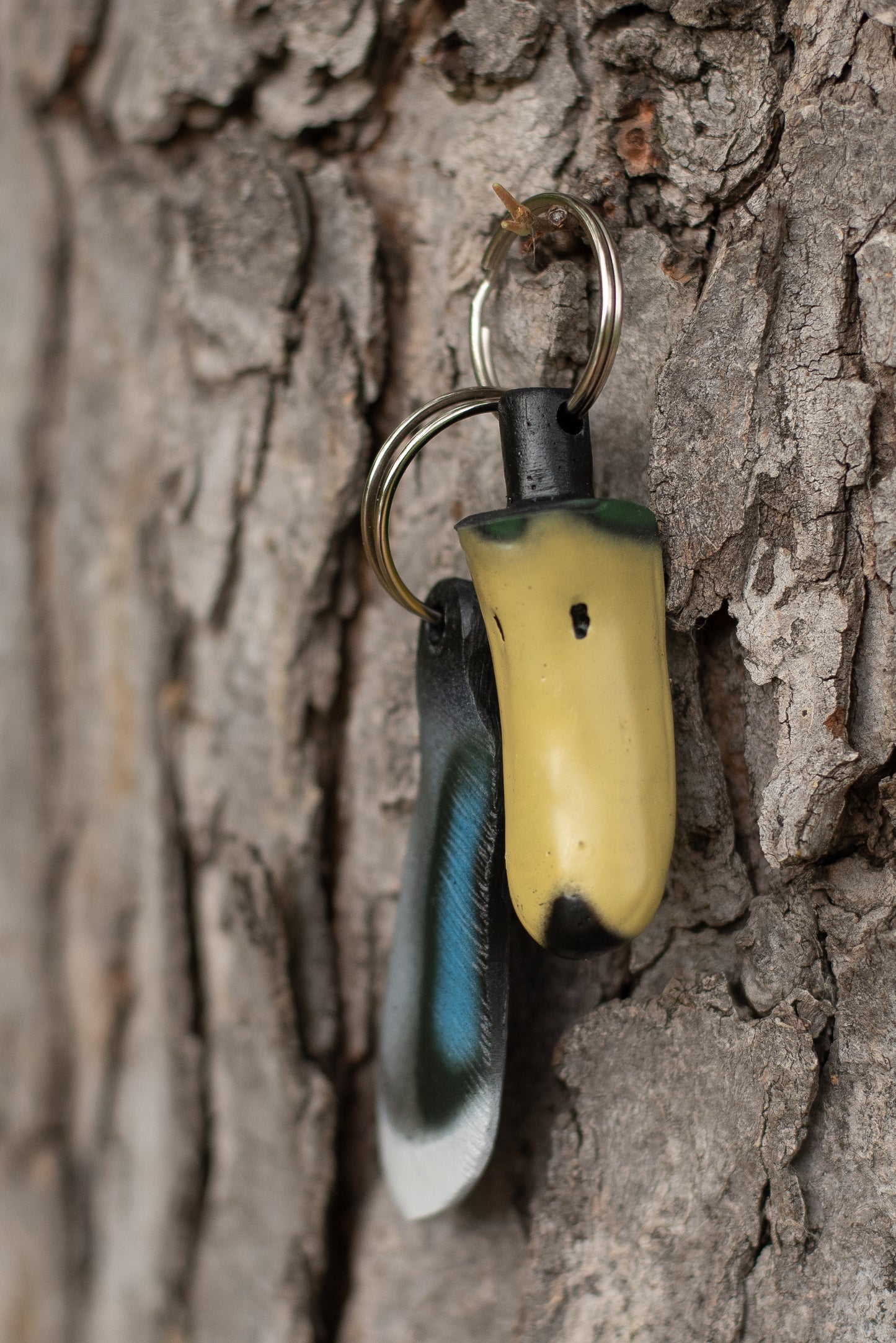 Mallard Bill + Speculum Feather Combo Keychain