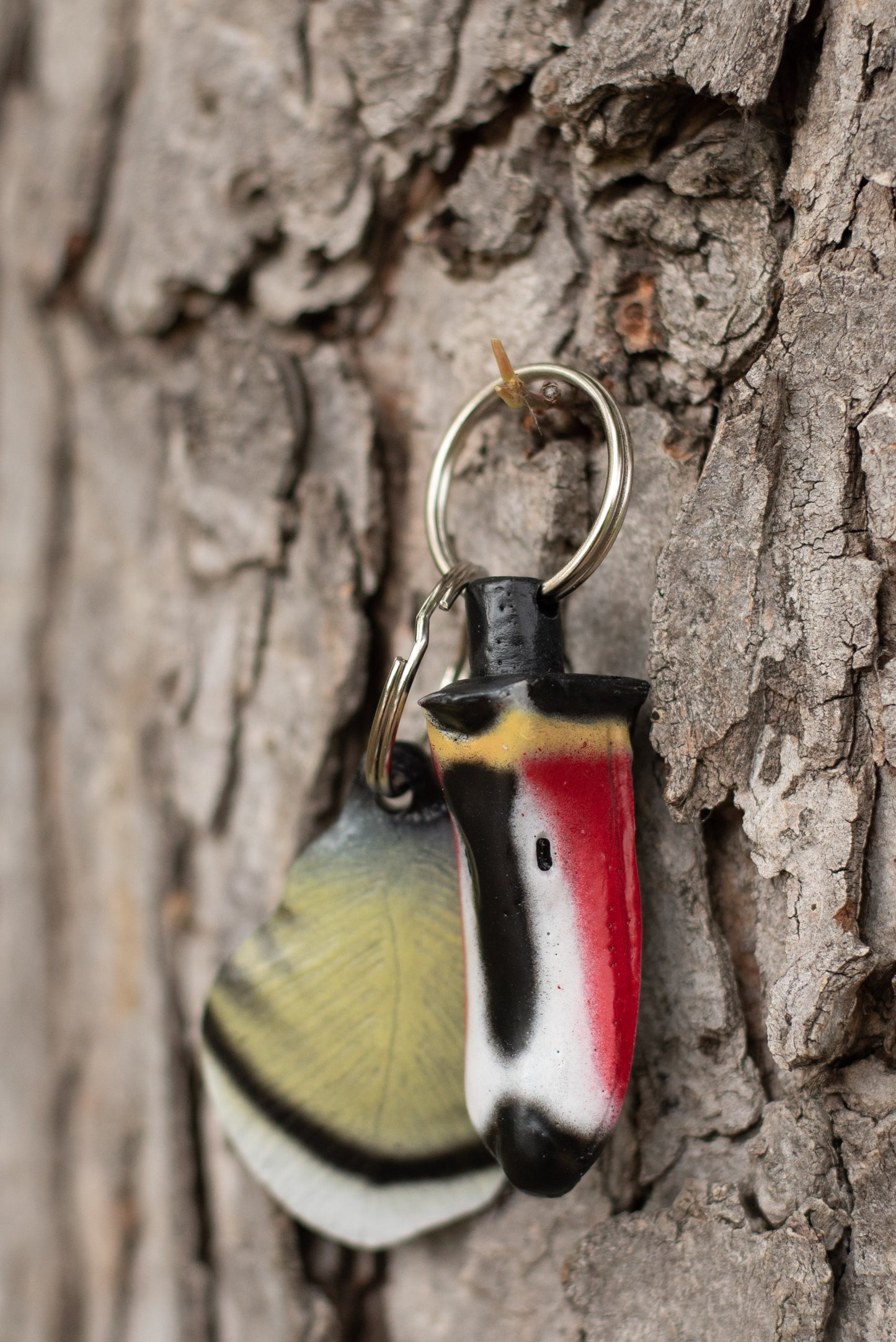 Wood Duck Bill + Flank Feather Combo Keychain