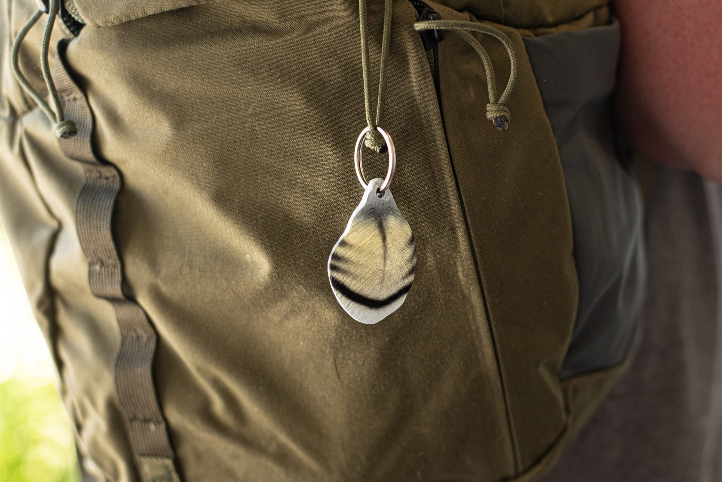 Wood Duck Flank Feather Keychain