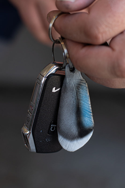Mallard Speculum Feather Keychain