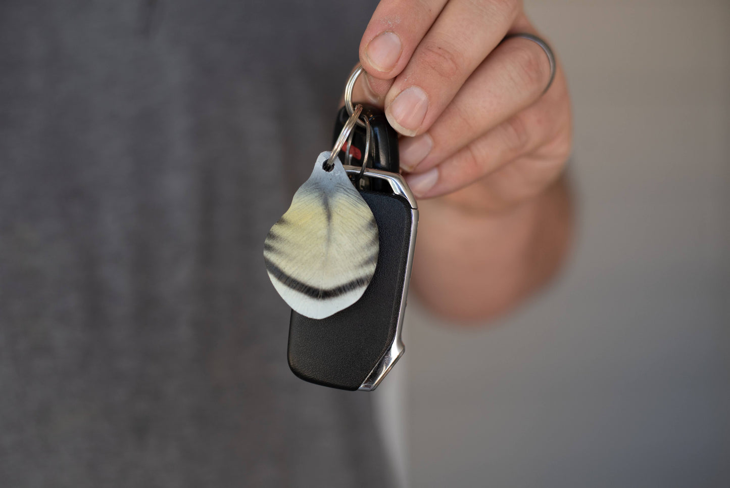 Wood Duck Flank Feather Keychain