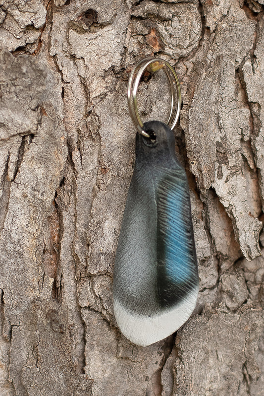 Mallard Speculum Feather Keychain