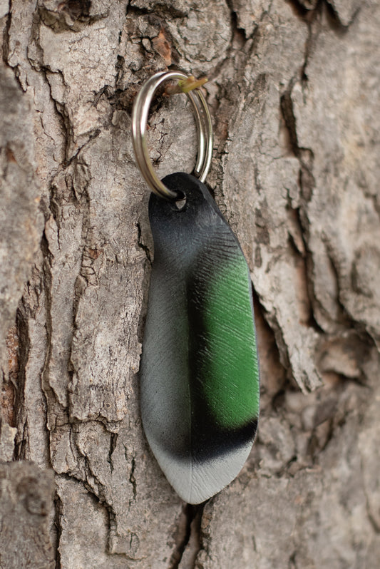 Teal Feather Keychain