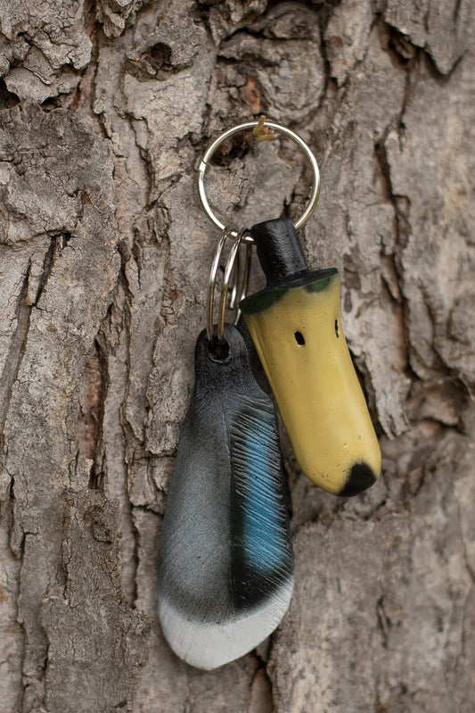 Mallard Bill + Speculum Feather Combo Keychain